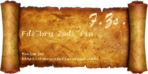 Fábry Zsófia névjegykártya